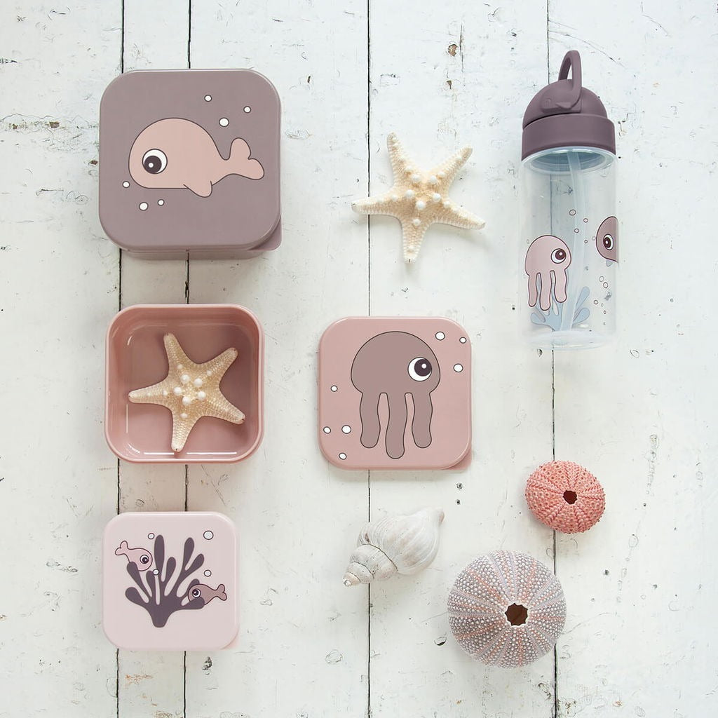 Done By Deer Vattenflaska Med Sugrör - Sea friends Done By Deer