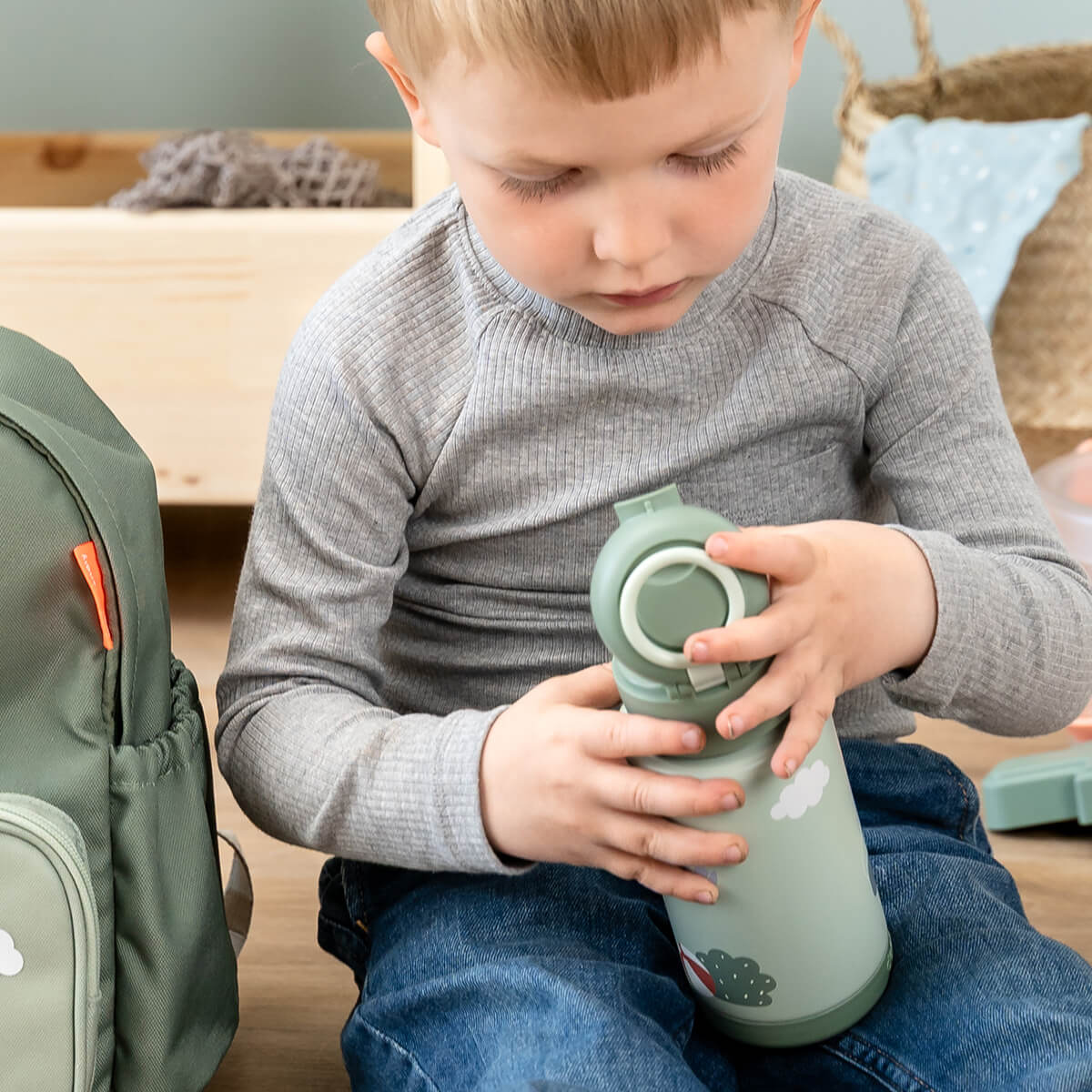 Done by Deer Insulated bottle Playground Grön - 340 ml