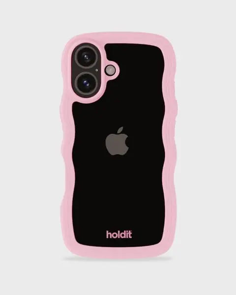 Holdit Telefonskal Wavy iPhone 16 Plus - Rosa/Transparent - Travels And Bags