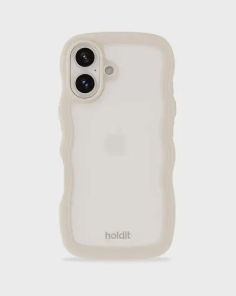 Holdit Telefonskal Wavy iPhone 16 Plus - Beige/Transparent - Travels And Bags