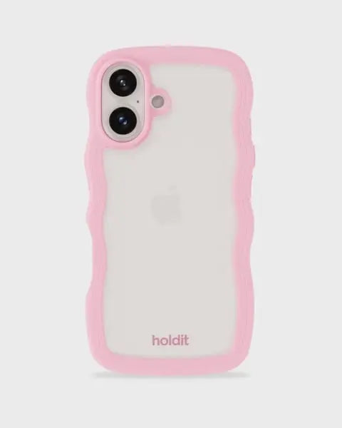Holdit Telefonskal Wavy iPhone 16 Plus - Rosa/Transparent - Travels And Bags