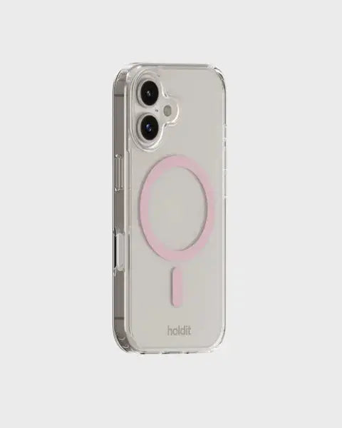 Holdit Telefonskal MagSafe iPhone 16 - Transparent/Rosa - Travels And Bags
