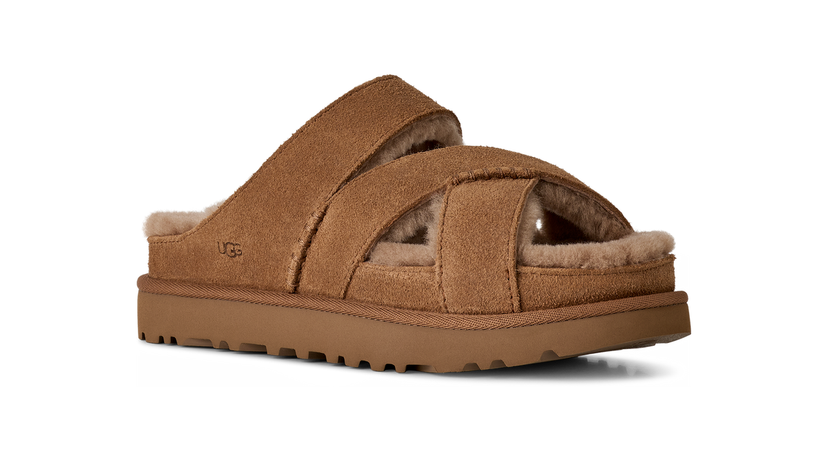 UGG Greenport Cross Strap Slide – Dam – Chestnut