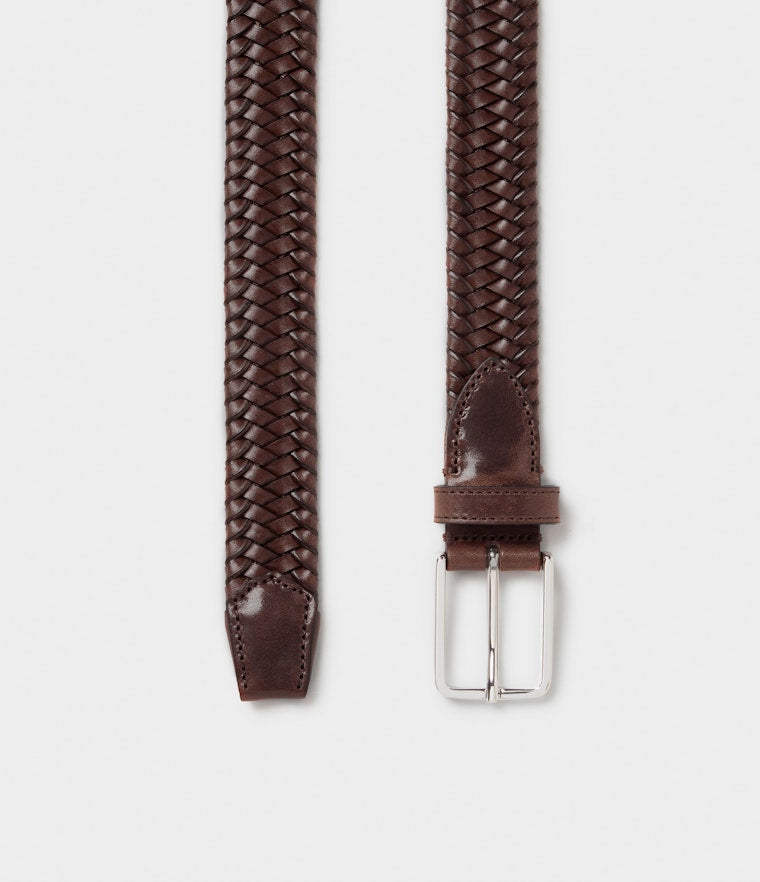 Saddler Joar Flätat Läderbälte - Brun - Travels And Bags