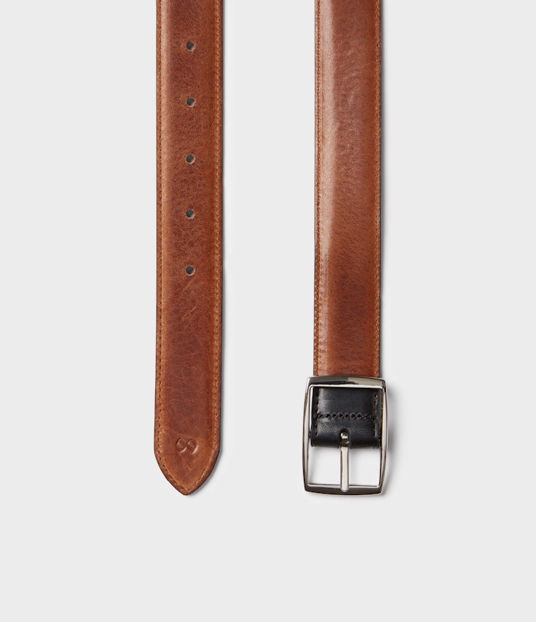 Saddler Dagon Läderbälte - Svart/cognac - Travels And Bags