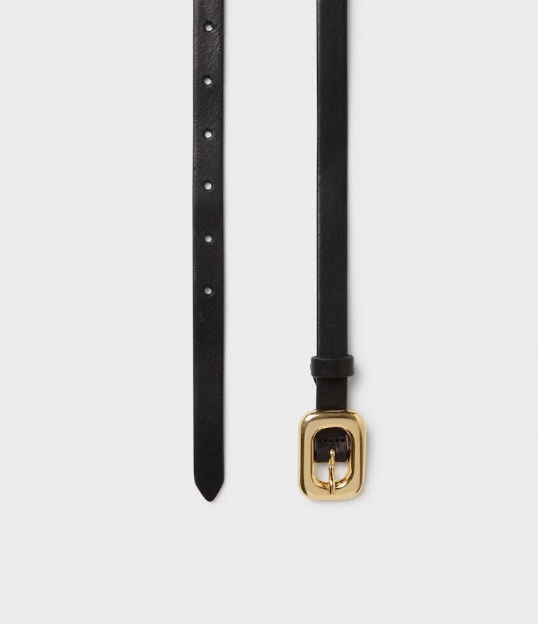 Saddler Ronja Läderbälte - Svart/guld - Travels And Bags