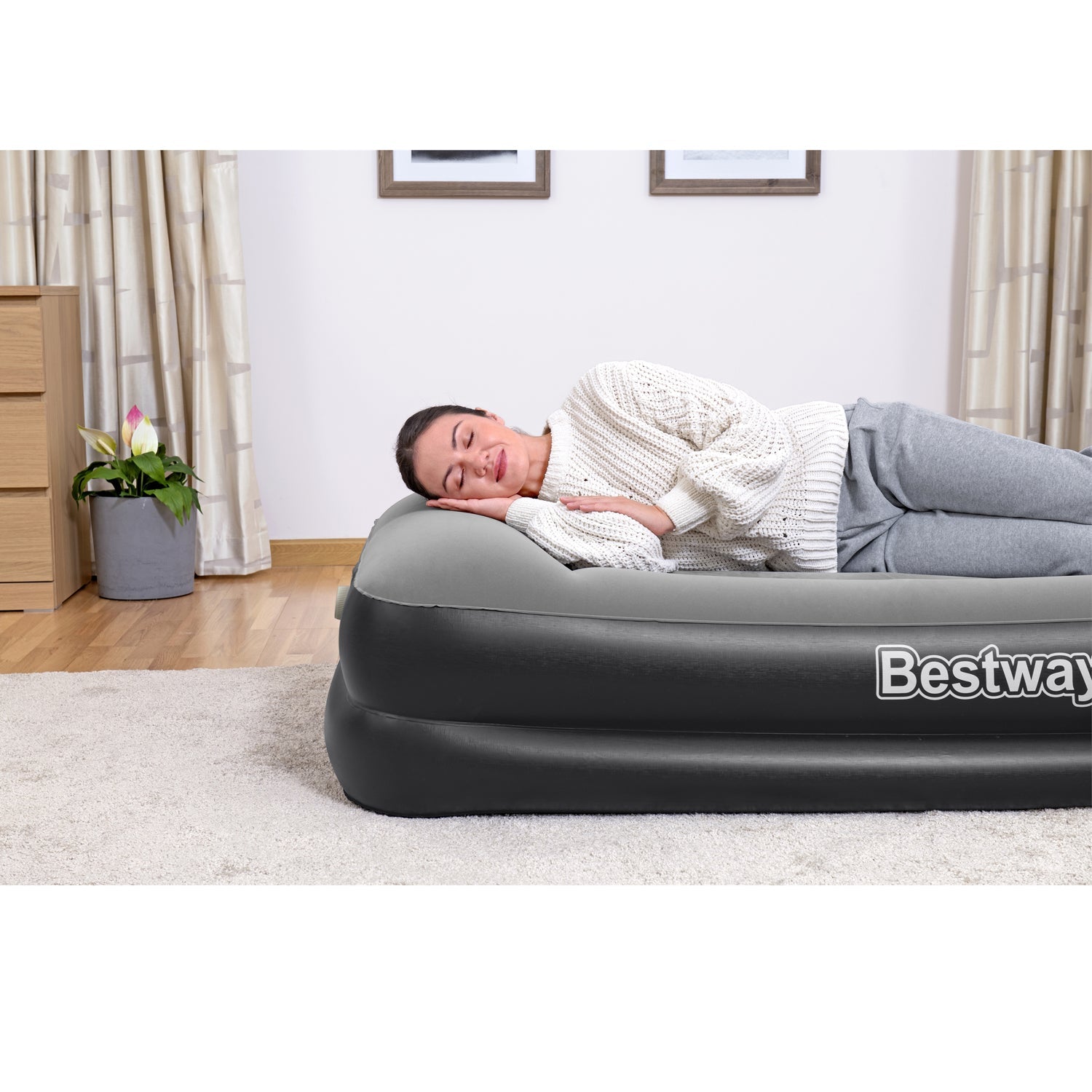 Bestway - Tritech Dubbel luftmadrass med inbyggd ac-pump - Travels And Bags