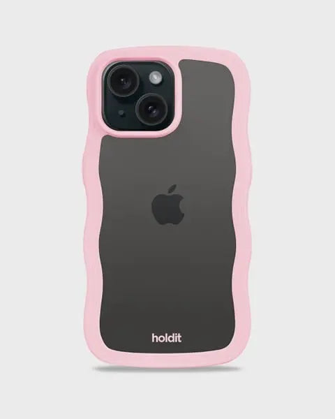 Holdit Telefonskal Wavy iPhone 15/14/13 - Rosa/Transparent - Travels And Bags