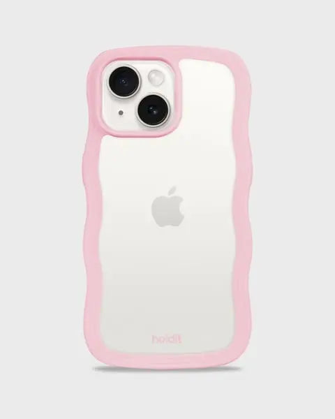 Holdit Telefonskal Wavy iPhone 15/14/13 - Rosa/Transparent - Travels And Bags