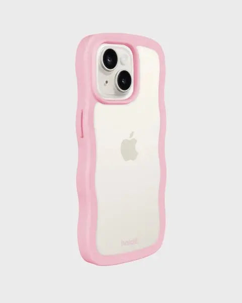 Holdit Telefonskal Wavy iPhone 15/14/13 - Rosa/Transparent - Travels And Bags