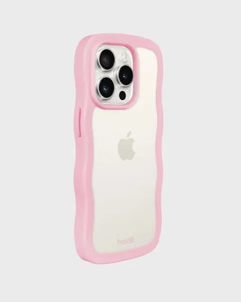 Holdit Telefonskal Wavy iPhone 14 Pro - Rosa/Transparent - Travels And Bags