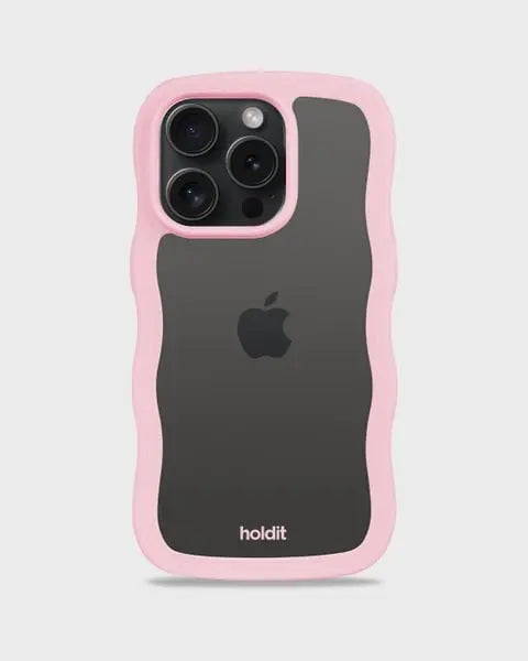 Holdit Telefonskal Wavy iPhone 14 Pro - Rosa/Transparent - Travels And Bags