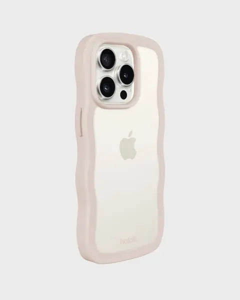 Holdit Telefonskal Wavy iPhone 14 Pro - Beige/Transparent - Travels And Bags