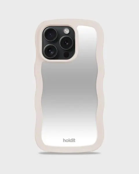 Holdit Telefonskal Wavy iPhone 14 Pro - Beige/Spegel - Travels And Bags