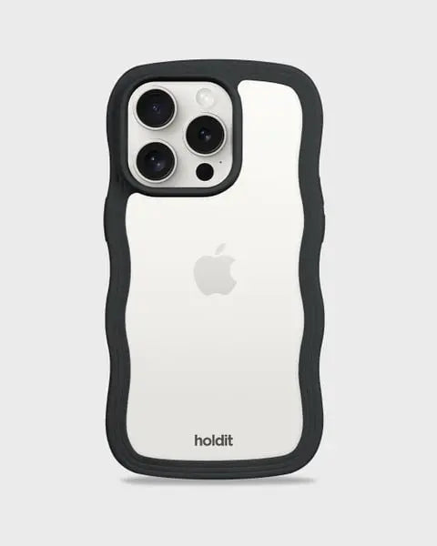 Holdit Telefonskal Wavy iPhone 14 Pro - Svart/Transparent - Travels And Bags