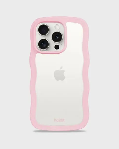 Holdit Telefonskal Wavy iPhone 14 Pro Max - Rosa/Transparent - Travels And Bags
