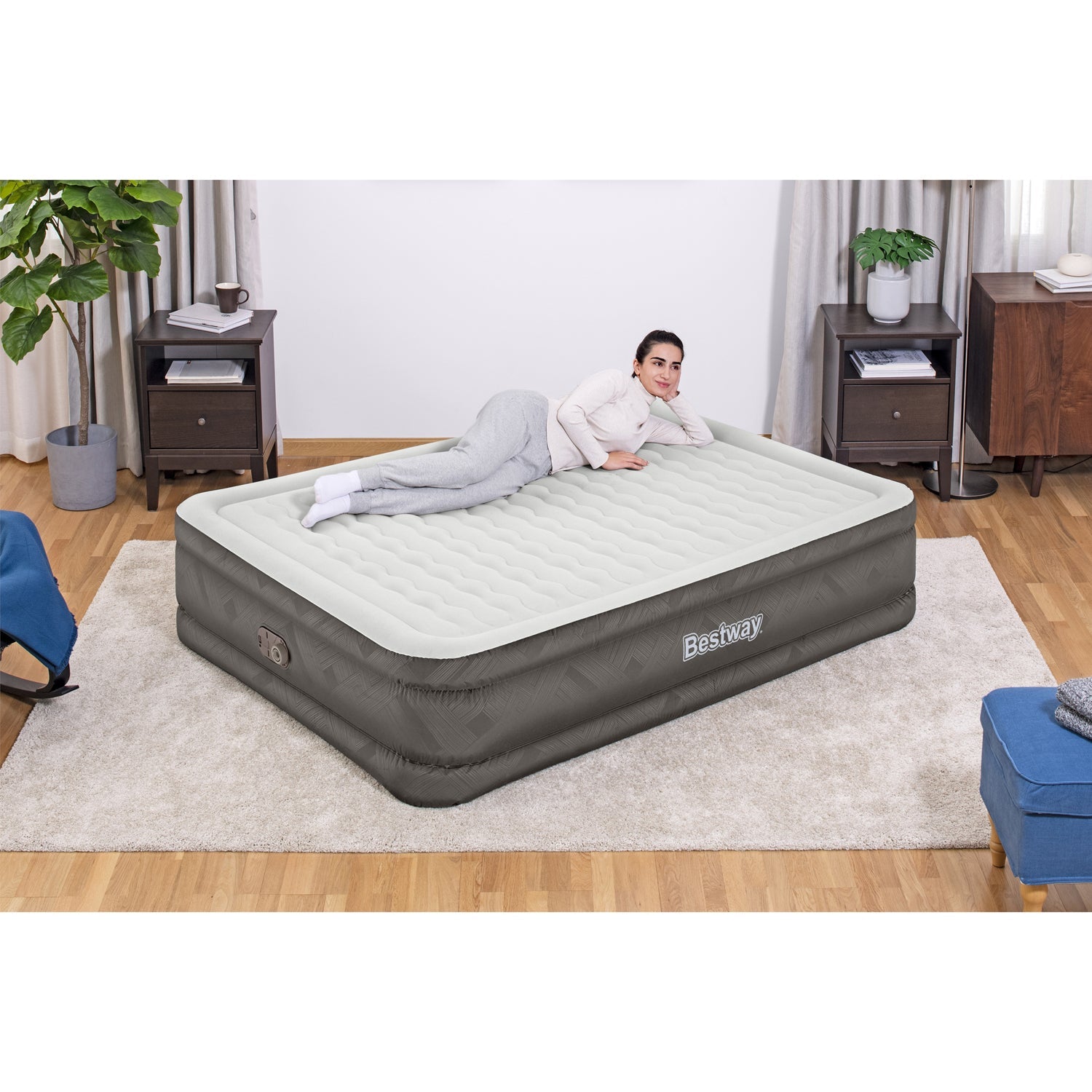 Bestway - Fortech Luftmadrass 2.03m x 1.52m x 46cm - Travels And Bags