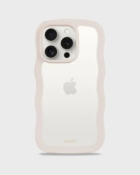 Holdit Telefonskal Wavy iPhone 15 Pro - Beige/Transparent - Travels And Bags