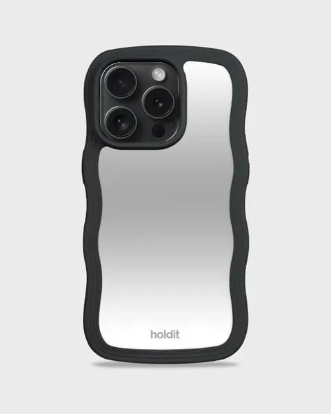 Holdit Telefonskal Wavy iPhone 15 Pro Max - Svart/Spegel - Travels And Bags