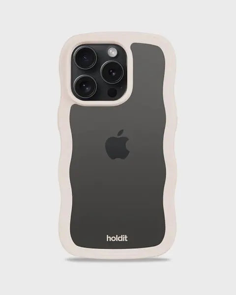 Holdit Telefonskal Wavy iPhone 15 Pro Max - Beige/Transparent - Travels And Bags