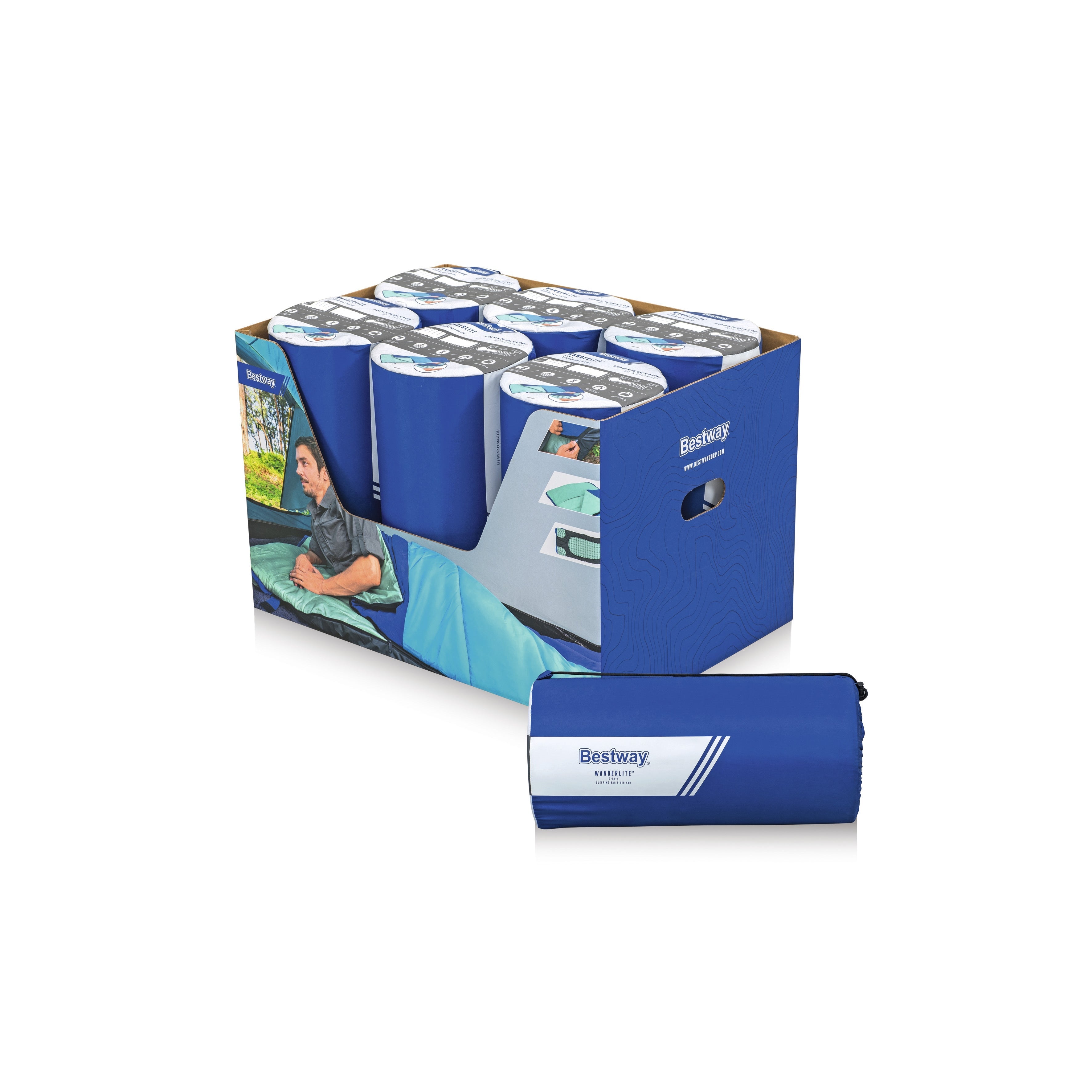 Bestway - WanderLite 2-i-1 Sovsäck / Madrass - Travels And Bags