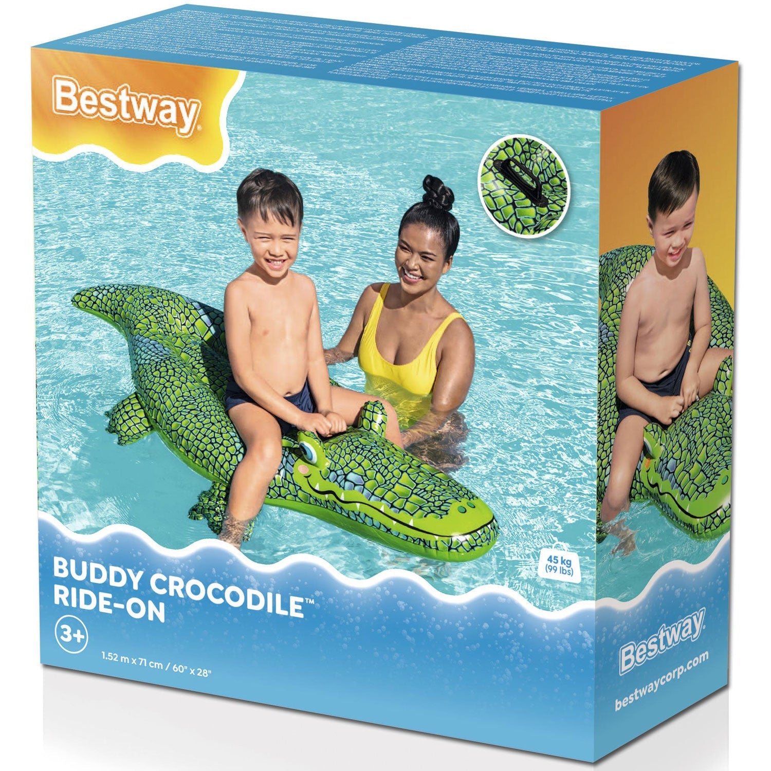 Bestway - Badmadrass Buddy Crocodile Ride-On 1.52m x 71cm - Travels And Bags