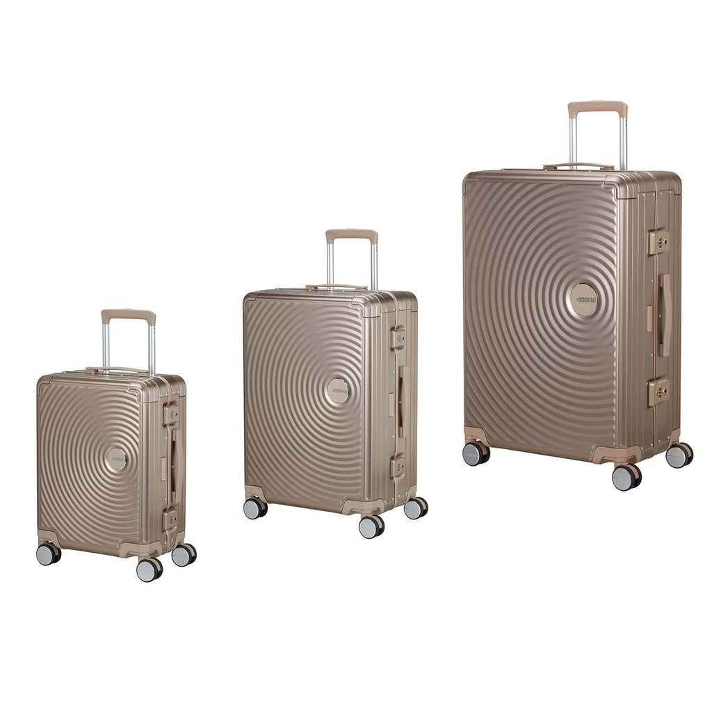 American Tourister Soundbox Aluminium resväskeset 3-pack brons