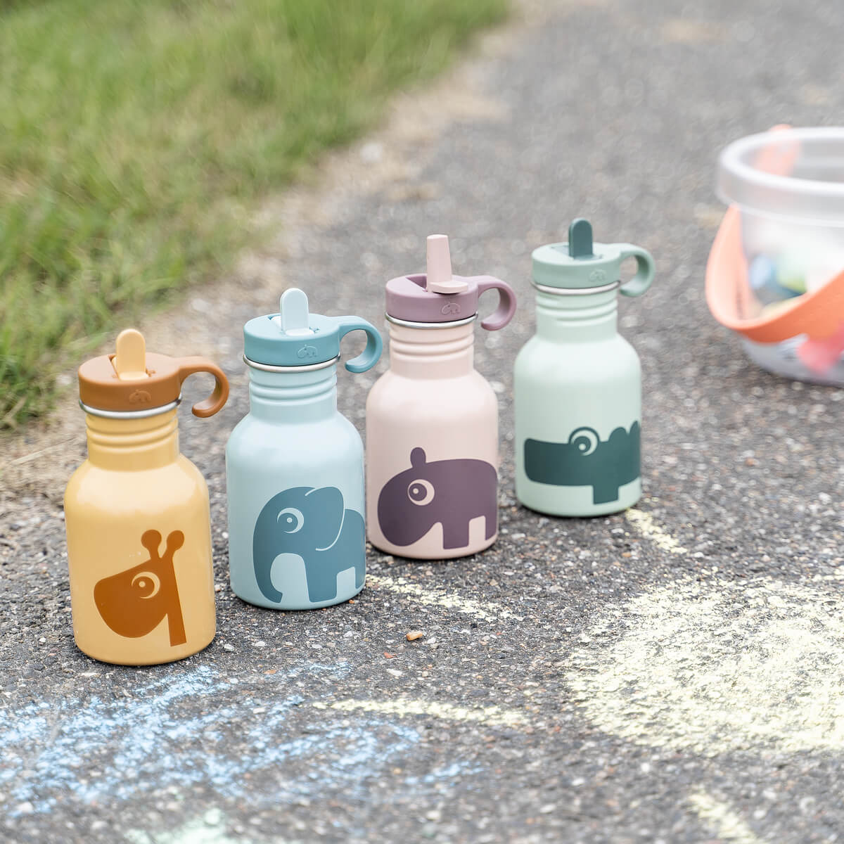 Done by Deer Metal bottle Croco Grön - 350 ml