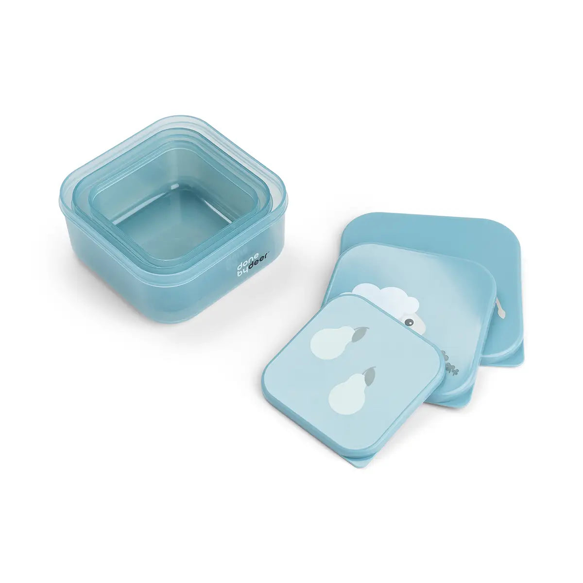 Done by Deer Snack box set 3 pcs Tiny farm - Blå