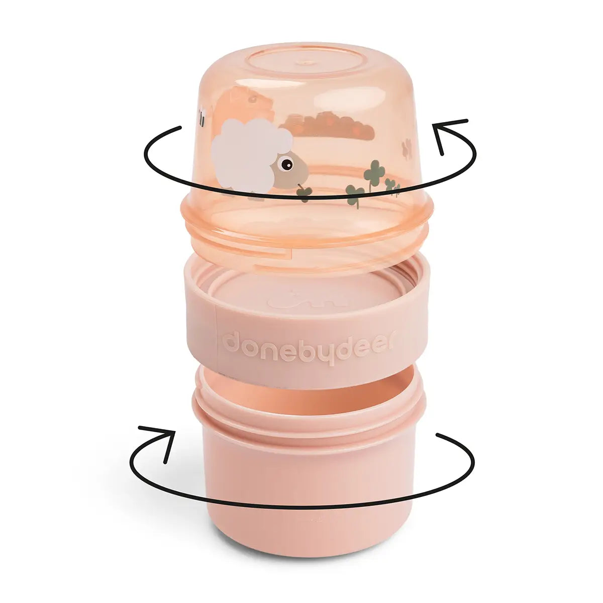 Done by Deer To go 2-way snack container S Tiny farm - Powder
