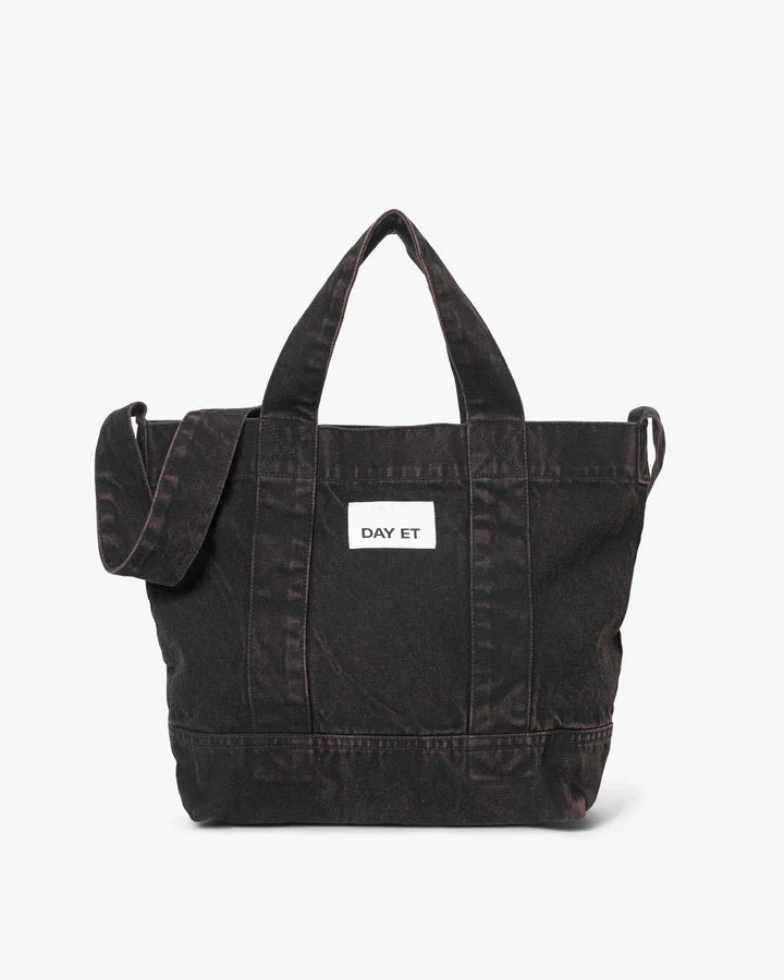DAY ET Washed Denim Crossbaodyväska - Chocolate Plum