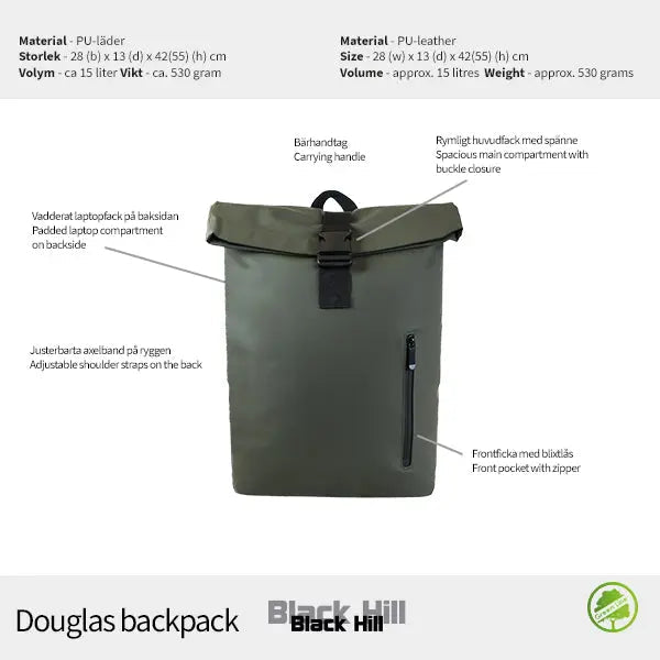 Blackhill Douglas Rolltop Ryggsäck - Travels And Bags