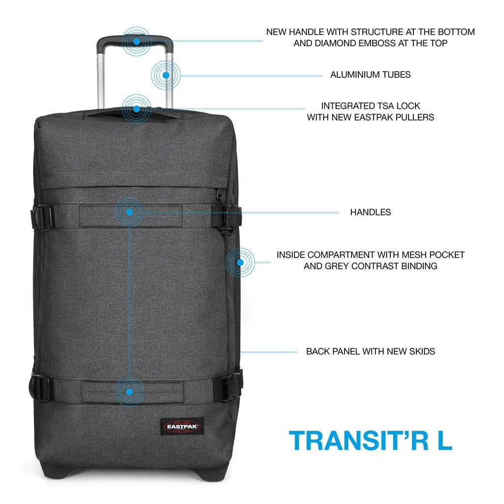 Eastpak Transit'r Stor resväska 2-hjul - Mörkgrå - Travels And Bags