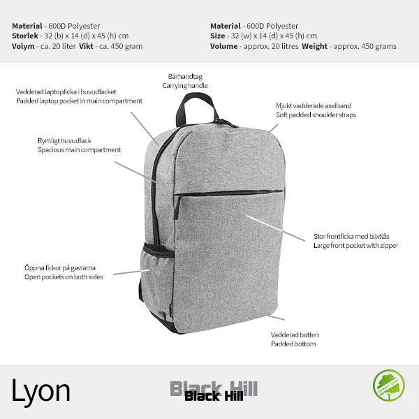 Blackhill Lyon Datorryggsäck - Travels And Bags