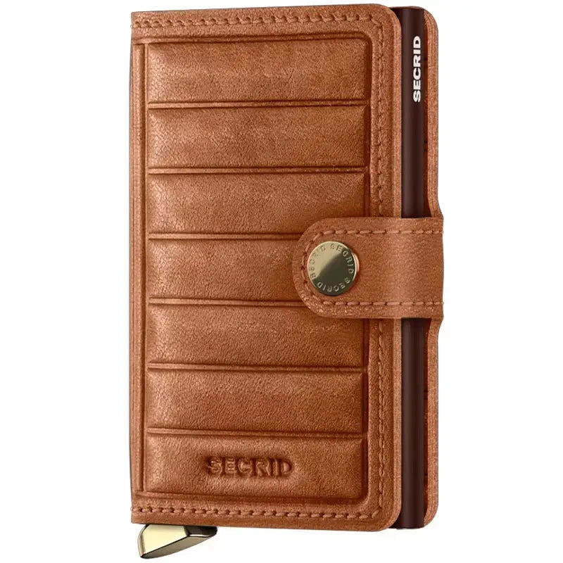 Secrid Premium Miniwallet Kortplånbok - Emboss Lines Cognac Secrid