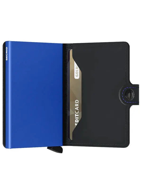 Secrid Miniwallet Kortplånbok - Svart/Blå - Travels And Bags